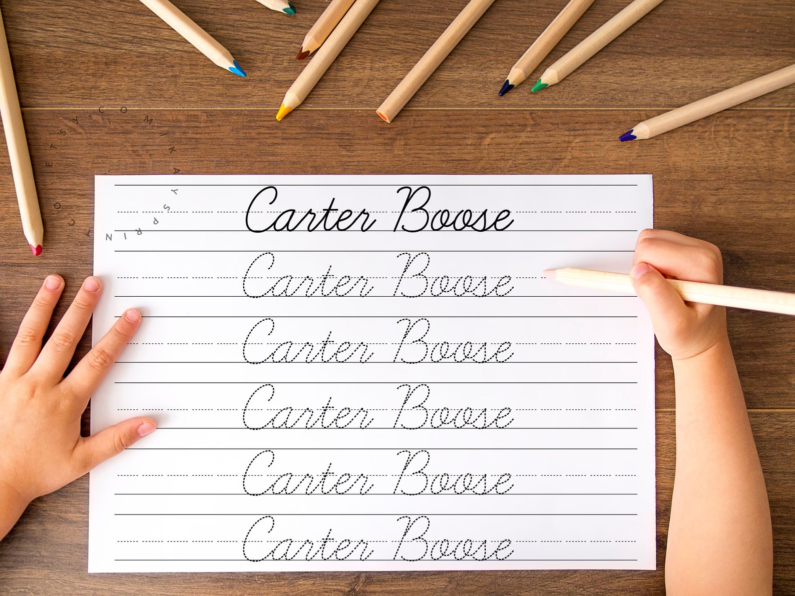 Custom Cursive Name Practice Worksheet Digital Download / Name | Etsy