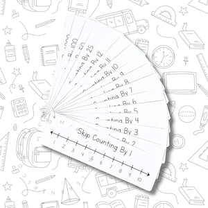 Set of 16 Skip Counting Flashcards Printable Skip Counting Cards Skip Counting Memorization Skip Counting Practice Math Homeschool Printable