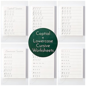 Cursive Tracing Worksheets Digital Download / Lowercase Cursive, Uppercase Cursive, Cursive Practice, Learning Cursive, Cursive Worksheet