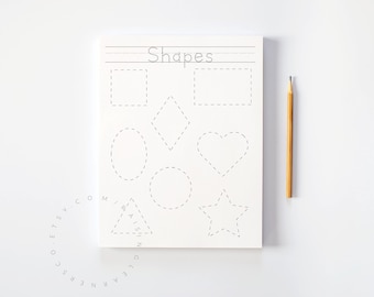 pre k 5 worksheets Shape Tracing Worksheet Digital Download / Shape Practice, Learning Shapes, Toddler Worksheet, Preschool Worksheet, Toddler Learning