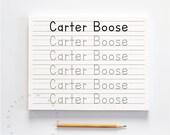 Custom Name Handwriting Practice Worksheet Digital Download / Name Tracing Worksheet, Name Practice, Learn to Write, Preschool, Homeschool