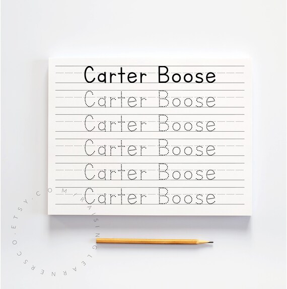 Custom Name Handwriting Practice Worksheet Digital Download / - Etsy