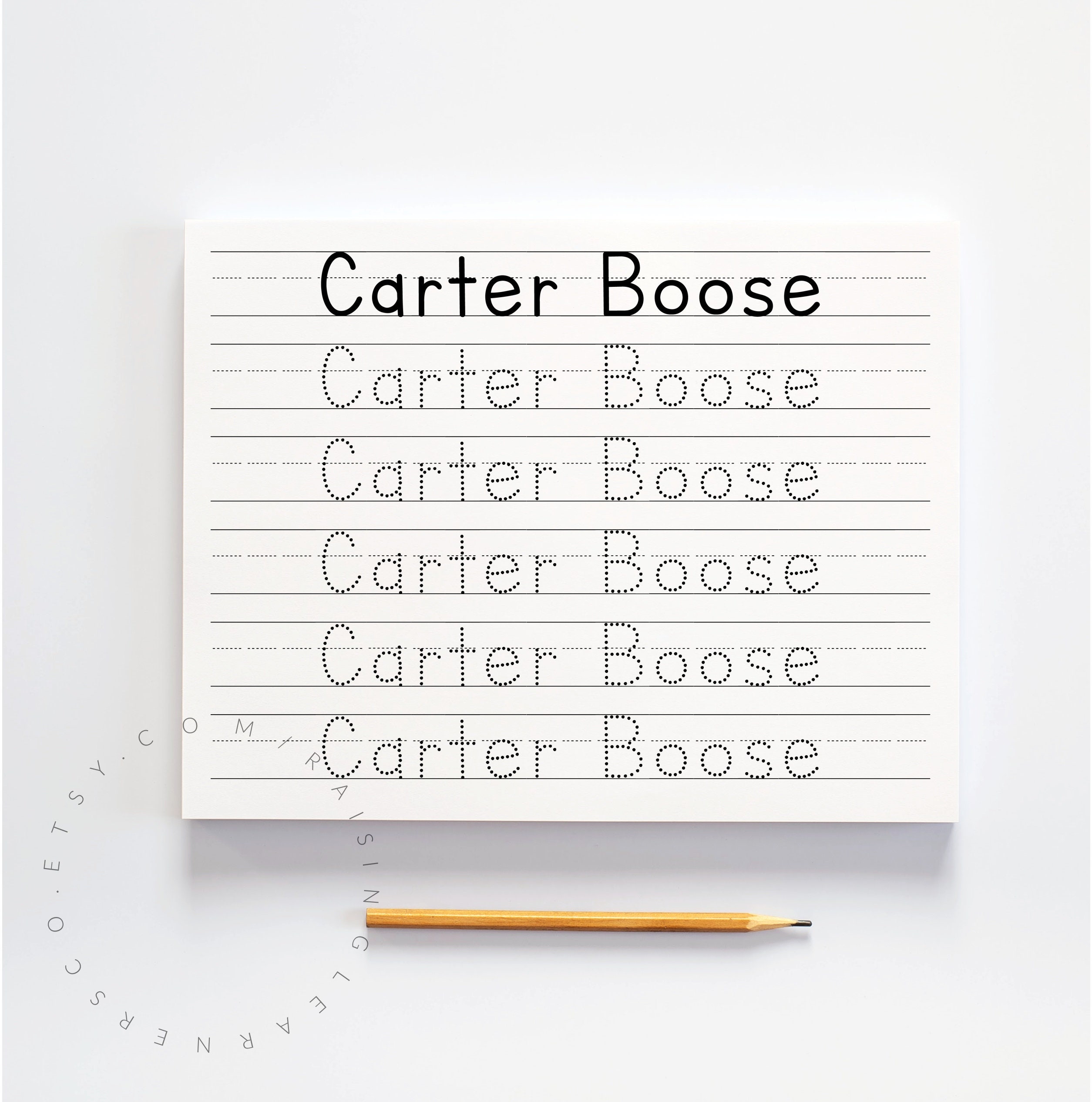 Custom Name Handwriting Practice Worksheet Digital Download / - Etsy