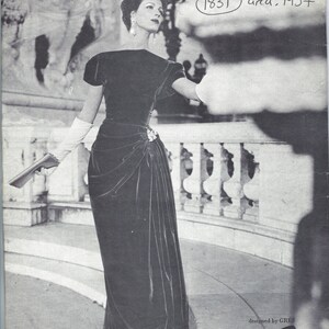1822 1955 Vintage Vogue Couture Motif B36 une Seule Pièce Robe