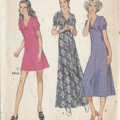 1970 Vintage Sewing Pattern B32 1/2 MINI DRESS R749 - Etsy UK