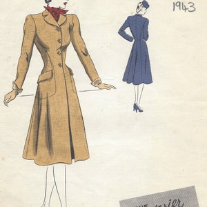 1943 WW2 Vintage VOGUE Sewing Pattern B30 COAT 1131 Vogue - Etsy