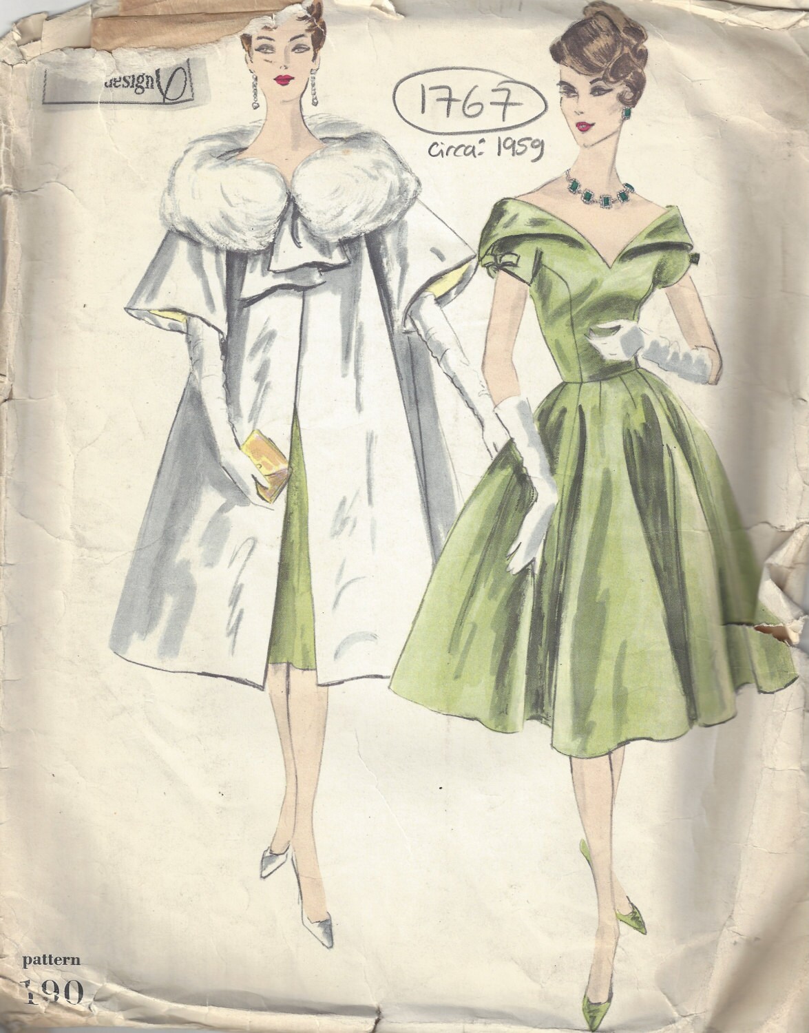 1959 Vintage Vogue Sewing Pattern 6 One Piece Dress Coat Etsy