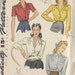 1940s Vintage Sewing Pattern BLOUSE B42' (R274) Simplicity 4139 