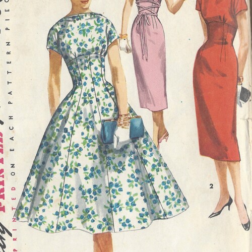 1956 Vintage Sewing Pattern B29 Dress R239 Simplicity Etsy