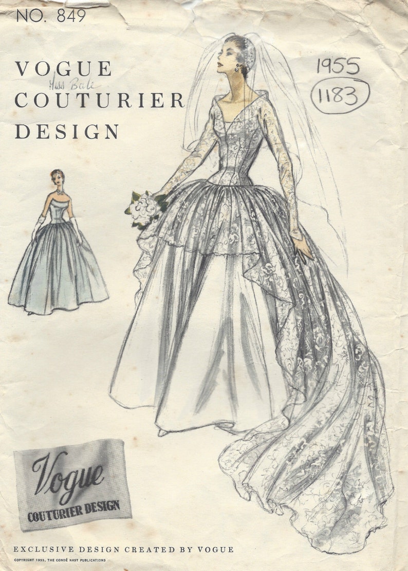 1955 Vintage VOGUE Sewing Pattern B34 BRIDAL DRESS or Evening | Etsy
