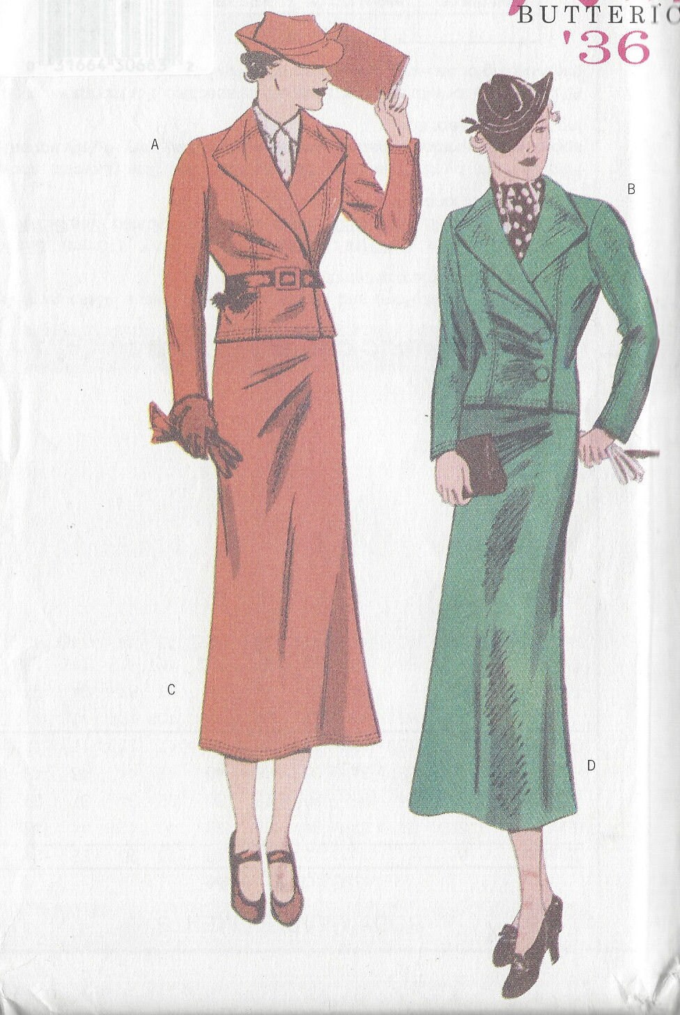 1936 Vintage Sewing Pattern B34-36-38 SUIT-SKIRT & JACKET | Etsy