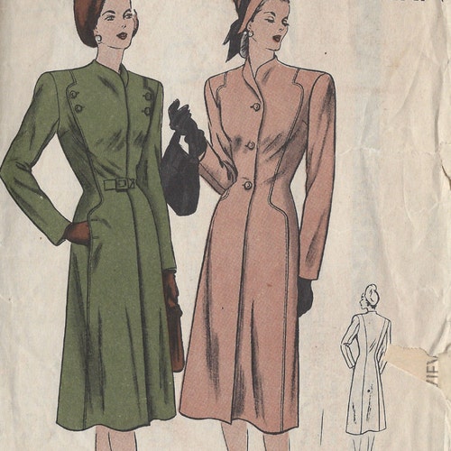 1940s Vintage Sewing Pattern B34 SWING COAT 1092 Butterick | Etsy