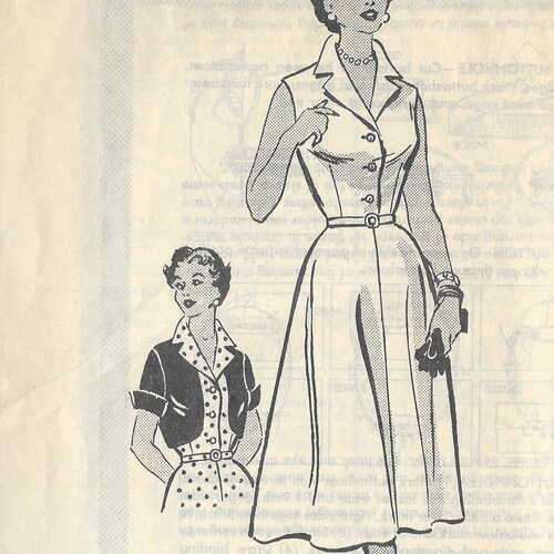 195os Vintage Sewing Pattern B40 DRESS & BOLERO R213 - Etsy