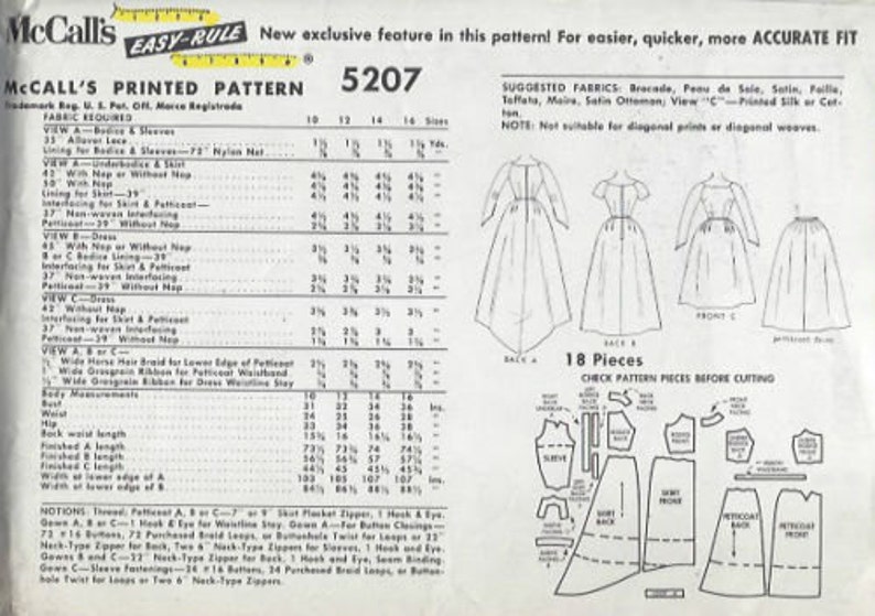 1959 Vintage Sewing Pattern B34 BRIDES BRIDESMAIDS' DRESS | Etsy