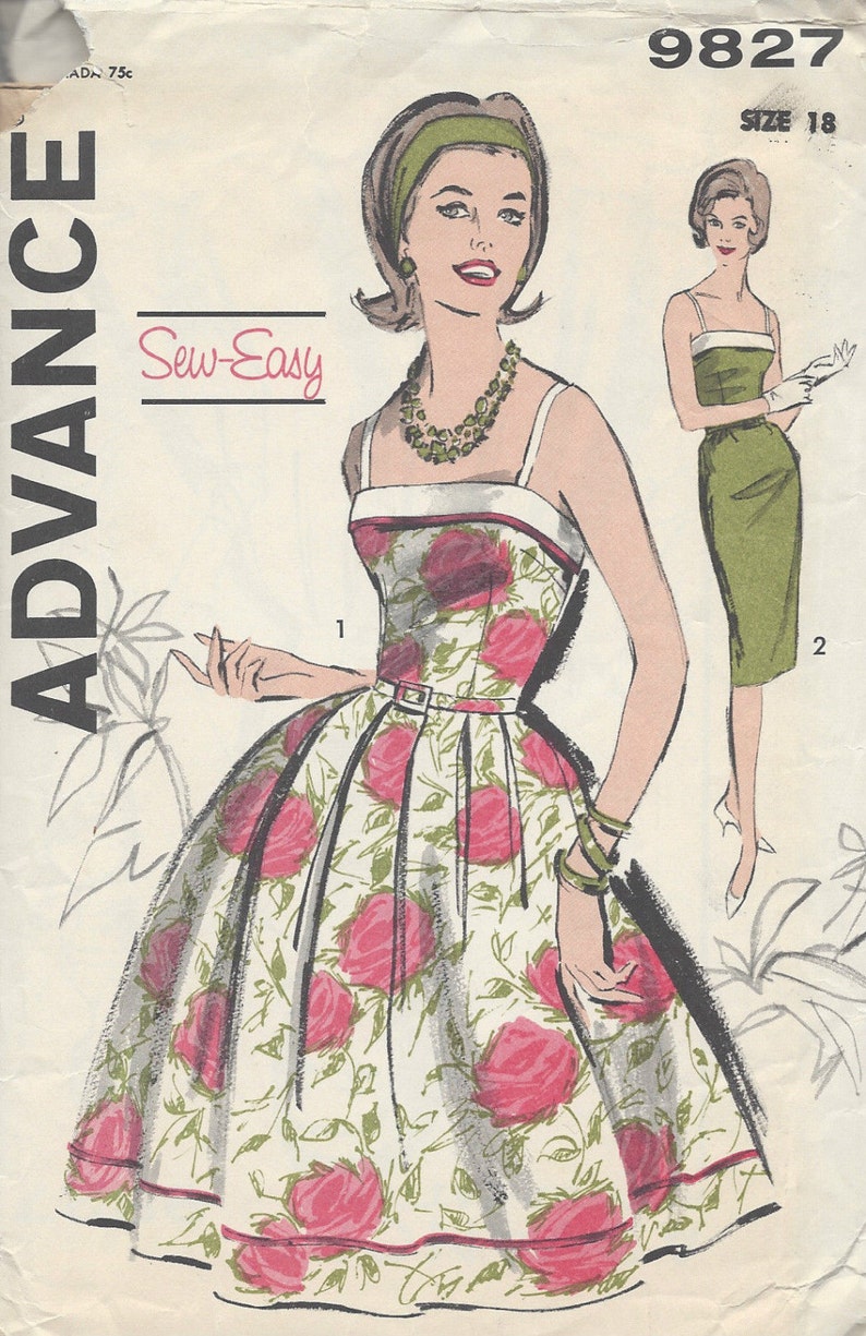 50er Jahre Vintage Schnittmuster B38 KLEID R889 Etsy