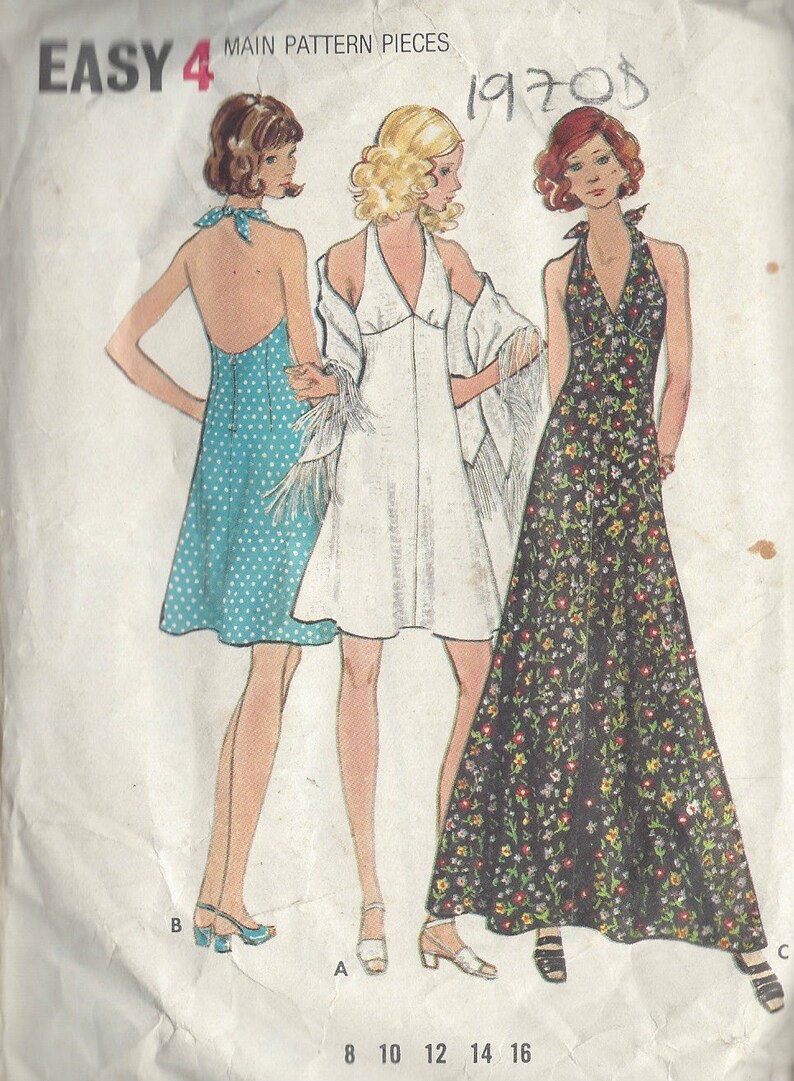1970s Vintage Sewing Pattern B34 DRESS R745 Butterick 6634 - Etsy