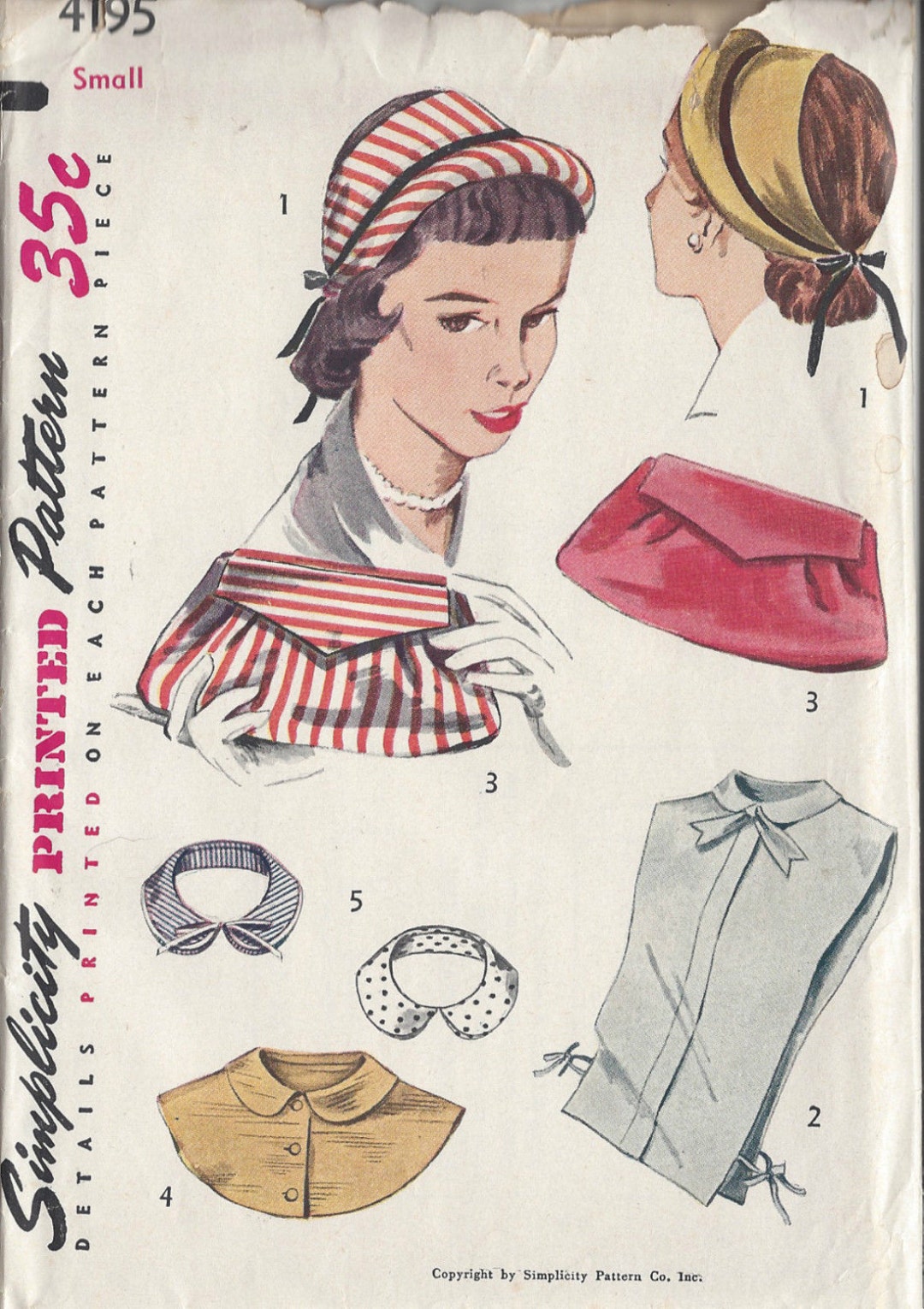 1952 Vintage Sewing Pattern HAT DICKEYS COLLAR & Bag R820 - Etsy UK