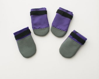 X-Small Kawaii Dog Bootie Socks Purple - Ripstop, Fleece, Cordura.