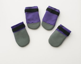 Large Kawaii Dog Bootie Socks Purple - Ripstop, Fleece, Cordura.