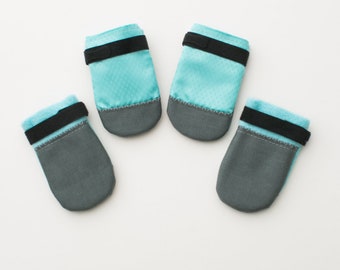 X-Small Kawaii Dog Bootie Socks Teal - Ripstop, Fleece, Cordura.