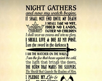 Game of Thrones Night's Watch Oath - Vinyl Wall Decal