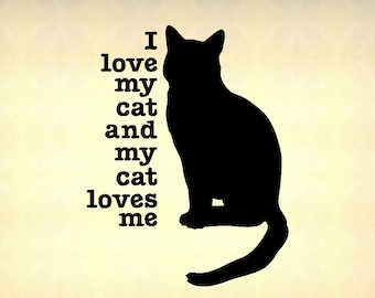 I Love My Cat Vinyl Wall Decal: Pet Wall Art