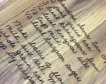 Personalized Recipe Bamboo Cutting Board: Laser Engraved Family Heirloom