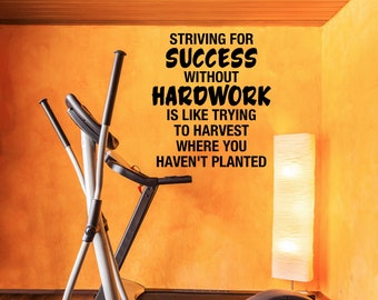 Motivational Gym Wall Decal: Striving for Success Quote