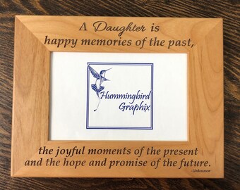 Personalized Alder Wood Picture Frame - 'In My Daughter's Eyes' Engraving