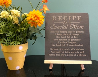 Recipe for a Special Mom Slate Plaque – Laser Engraved Gift