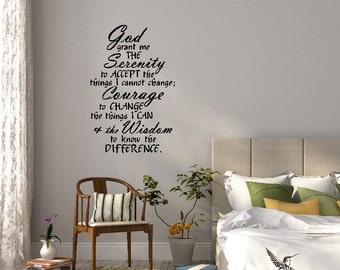 Serenity Prayer Wall Decal: Inspirational Quote Vinyl Art