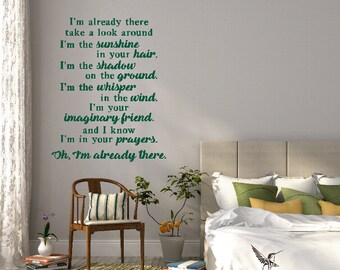 Wall Decal, I'm already there, Lone Star, Wall Lyrics, Wall Quote, Vinyl Decal, Sticker Art, Wall Words, Graphic, Wall Decor