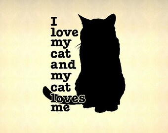 Cat Lover Wall Decal: I Love My Cat Vinyl Quote