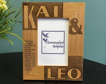 Personalized Engraved Wood Picture Frame, Wedding Anniversary Gift
