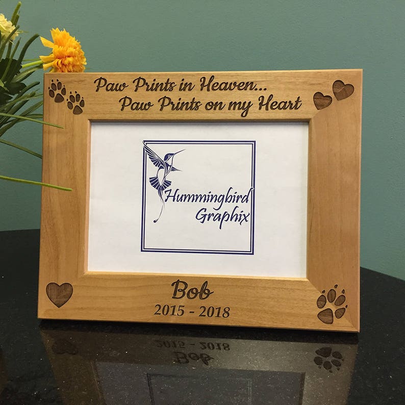 Paw Prints in Heaven Personalized Frame Memorial Dog Etsy