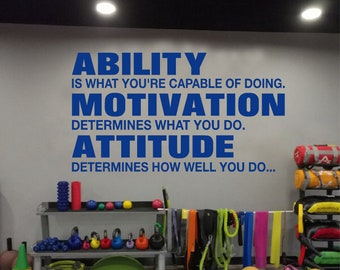 ABILITY Motivational Gym Wall Decal: Fitness Room Decor