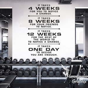 Motivierendes Fitnessstudio Wandtattoo: Fitness Zitat Vinyl Kunst