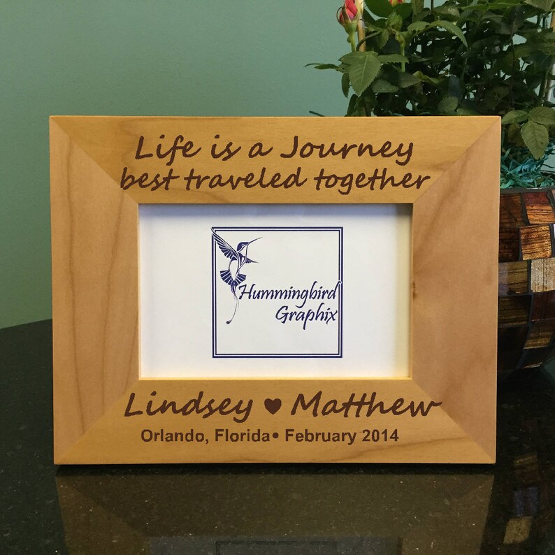 Life is a Journey Custom Engraved Frame Gift for Couple Etsy