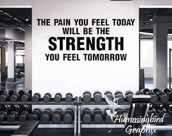 Gym Motivation Wall Decal: Fitness Quote Vinyl Sticker