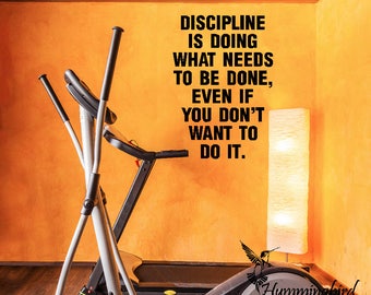 Discipline Quote Vinyl Wall Decal: Fitness Gym Decor