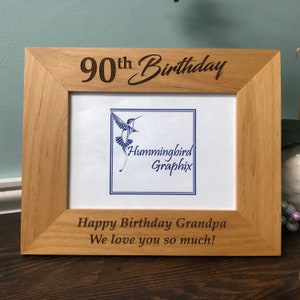 90th Birthday Photo Frame, Personalized Birthday Frame, 90th Birthday Gift,