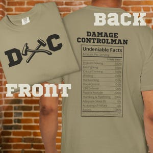 Damage Controlman shirt for US Coast Guardsman or US Navy Sailor, Damage Controlman Nutrition Facts shirts, Military Retirement gifts