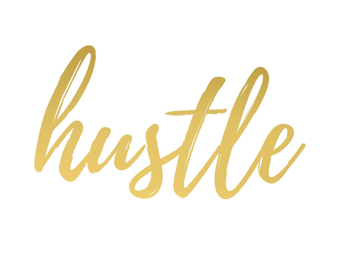 Real Gold Foil Print hustle Gold Bedroom Decor Etsy UK