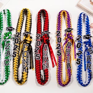 Custom Class of 2025 Graduation Lei,Personalized name graduation Lei 2025,Handcrafted Satin Garland,Senior Night Gift Lei,Gift for Graduates
