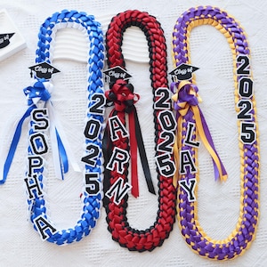 Personalized name graduation Lei 2025,Custom Class of 2025 Graduation Lei,Handcrafted Satin Garland,Senior Night Gift Lei,Gift for Graduates