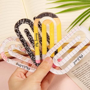 Regalo di ringraziamento per l'insegnante, graffetta gigante personalizzata, segnalibro con graffetta in acrilico, regalo personalizzato per l'insegnante, regalo per il ritorno a scuola, regalo per l'insegnante