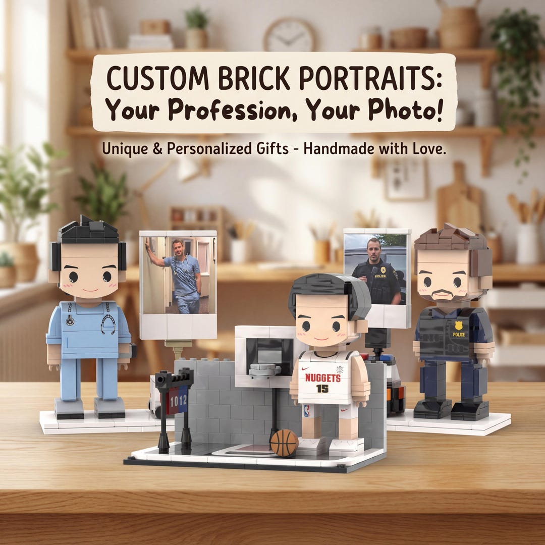 Custom Profession Brick Figure With Photo - Personalized Doctor, Police ...