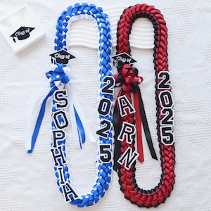 Personalized name graduation Lei 2025,Custom Class of 2025 Graduation Lei,Handcrafted Satin Garland,Senior Night Gift Lei,Gift for Graduates