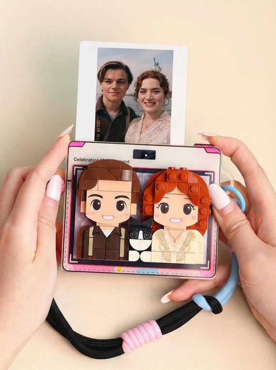 Custom Brick Style Photo Magnet | Personalized Gift for Mom, Dad, Wedding | Christmas Gift | Artwork gift for her, Couple Gift For Her/Him