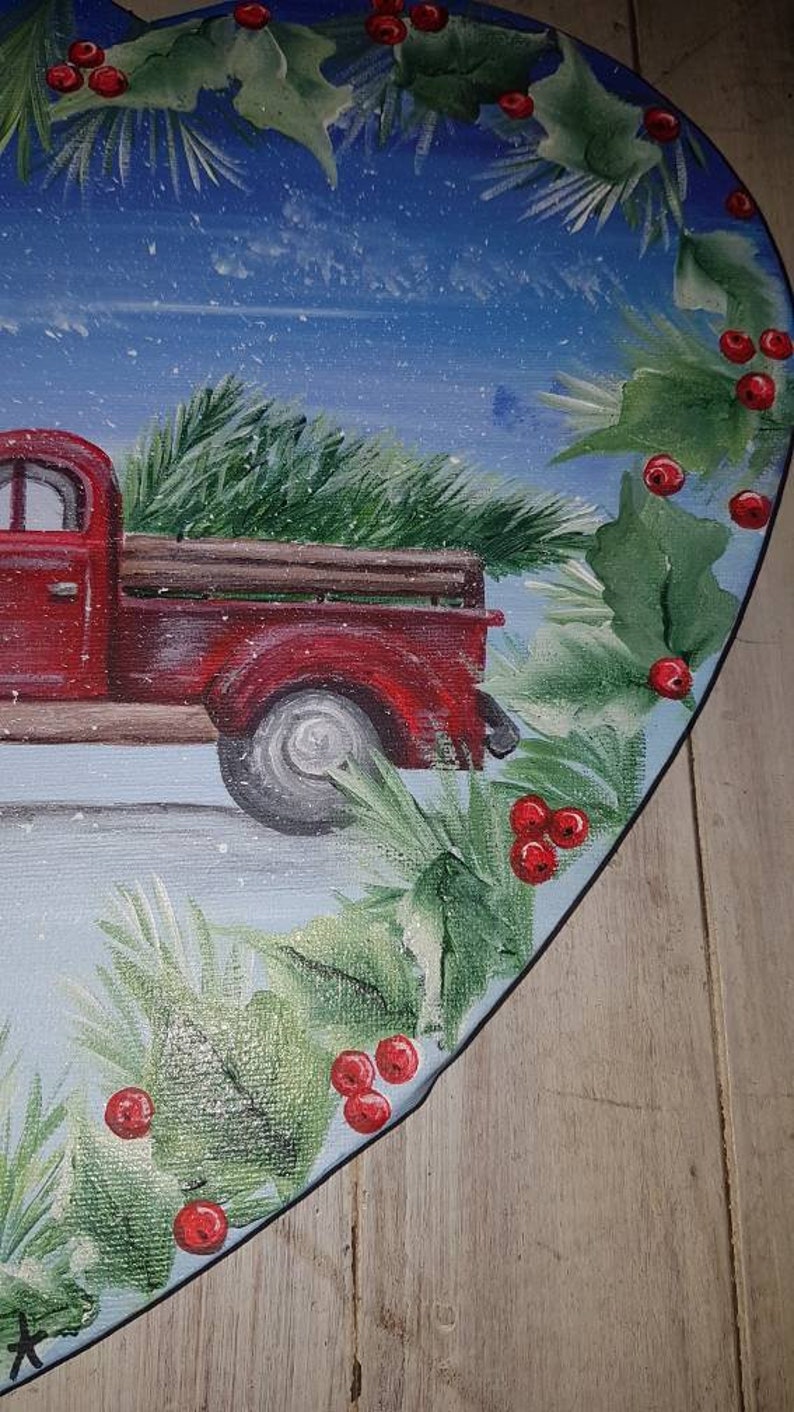 Toile peinte Toile acryliqueDécor Noëlhand Etsy